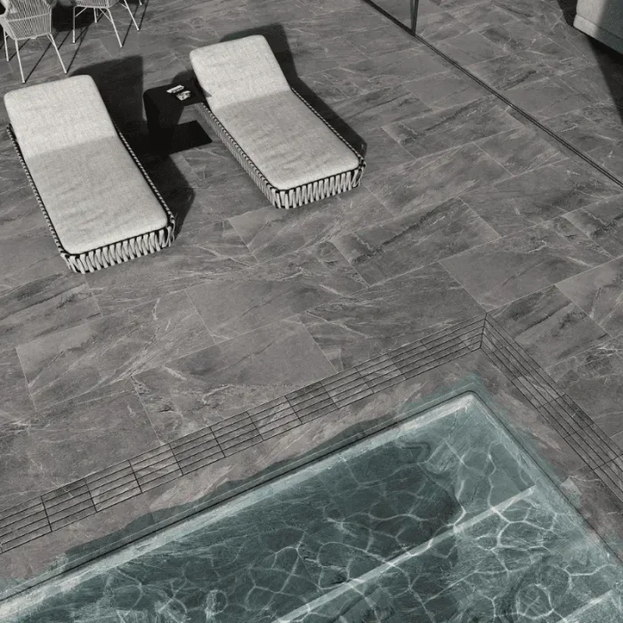 mermer porculanske pločice za bazen i terase exagres ceniza
